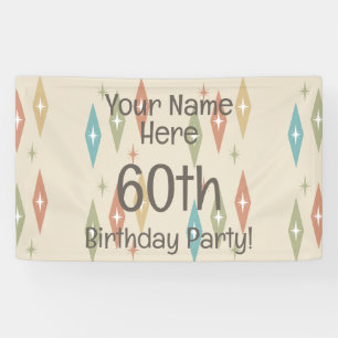 Retro Midjahrhundert 60. Geburtstag Banner