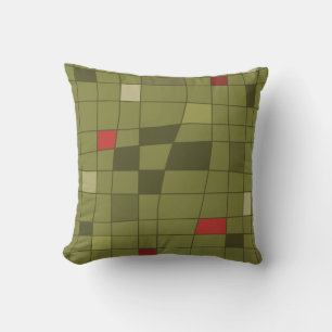 Retro Midjahrhundert Art Warted Olive Green Kissen