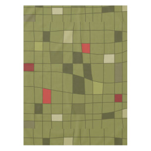 Retro Midjahrhundert Art Warted Olive Green Tischdecke