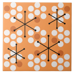 Retro Midjahrhundert MCM Dots Orange Fliese