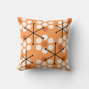 Retro Midjahrhundert MCM Dots Orange Kissen