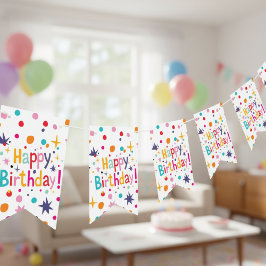 Retro Midjahrhundert Moderner Geburtstag Wimpelkette