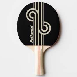 Retro Midnight Dual Stripe Loop mit Namen Tischtennis Schläger