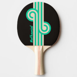 Retro Midnight Mint Loop mit Namen Tischtennis Schläger