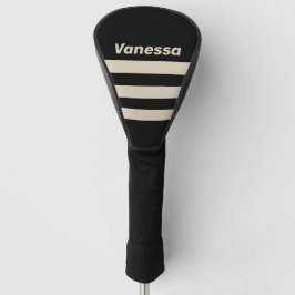 Retro Midnight Three Across Striping with Name Golf Headcover