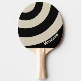 Retro Midnight Three Circle Stripe with Name Tischtennis Schläger