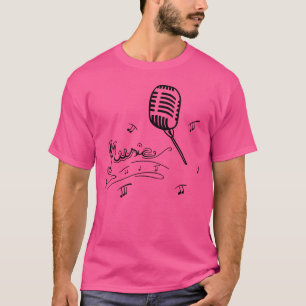 Retro-Mikrofon mit Musiknoten-Design Freunde T-Shirt
