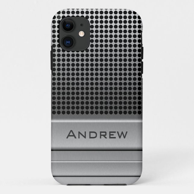 Retro Mikrofon-Namen-Schablone Case-Mate iPhone Hülle (Rückseite)