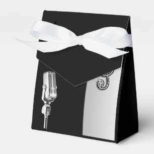 Retro-Mikrofon und Treppenhaus zum Geburtstag Geschenkschachtel