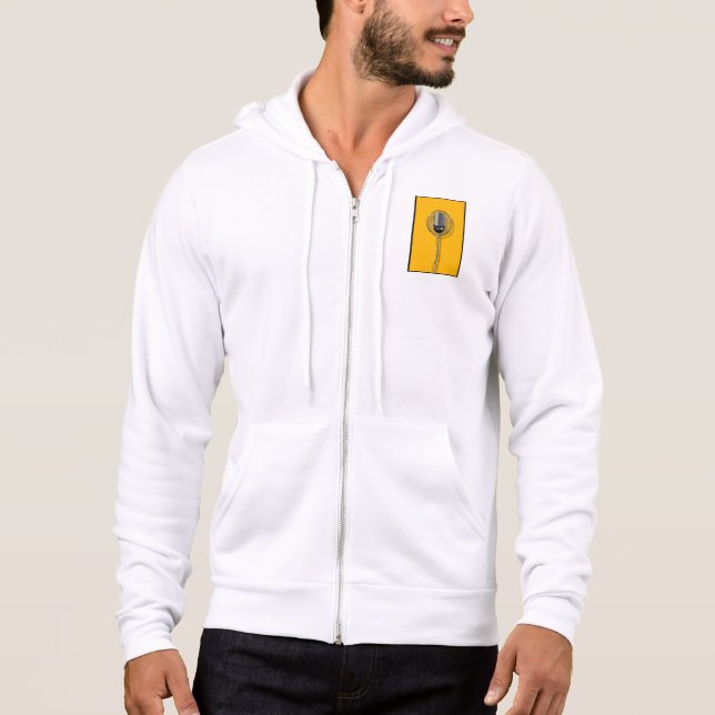 Retro Mikrophon auf kräftigem Gelb Hoodie (Vorderseite)