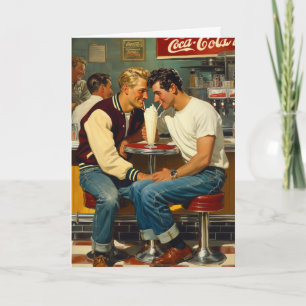 Retro-Milchshake-Umarmung Karte