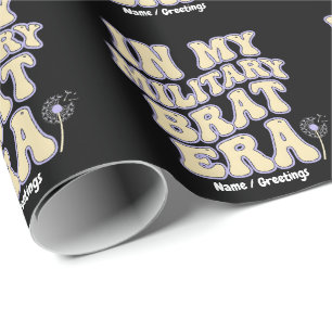 Retro-Militär-Gomperte-Epoche Groovy Löwenzahn Lil Geschenkpapier