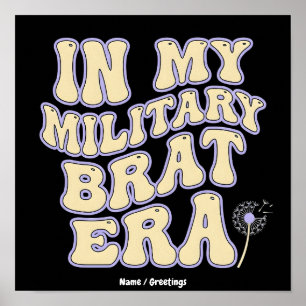 Retro-Militär-Gompertepoche Groovy Löwenzahn Lila Poster