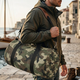 Retro-Militär-Tarnmuster Duffle Bag