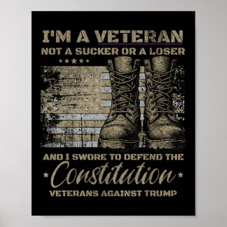 Retro-Militärveteranen gegen Trump-Protest Poster