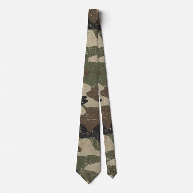 Retro Military Camouflage Pattern Krawatte (Vorderseite)