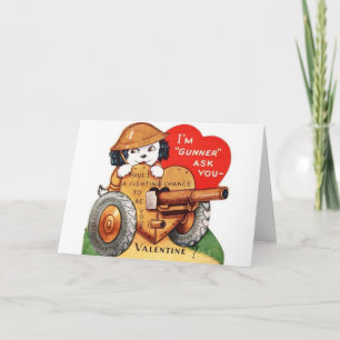 Retro Military Gunner Valentine's Day Card Feiertagskarte