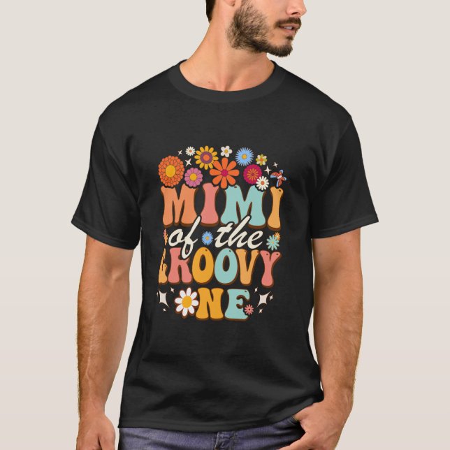 Retro Mimi der Groovy One Matching Family Birth T-Shirt (Vorderseite)