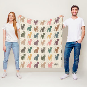 Retro Miniature Schnauzer Dog Blanket für Geschenk Fleecedecke