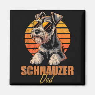 Retro Miniaturschnauzer Papa Lustiger Vintage Hund Magnet