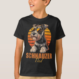 Retro Miniaturschnauzer Papa Lustiger Vintage Hund T-Shirt