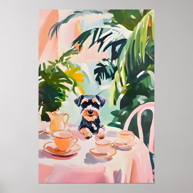 Retro-Miniaturschnauzerposter, Miniatur Poster (Vorne)