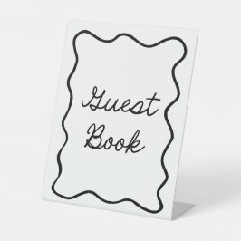 Retro Minimal Guest Book Sign Sockelschild