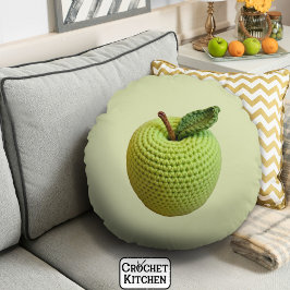 Retro Minimal handgefertigte Fahrzeuge Green Croch Rundes Kissen