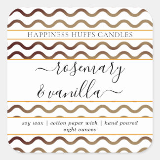 Retro-Minimal-Sticker für das Script-Kandle-Label Quadratischer Aufkleber