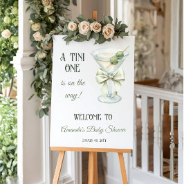 Retro Minimalist A Tini One Martini Baby Shower Poster