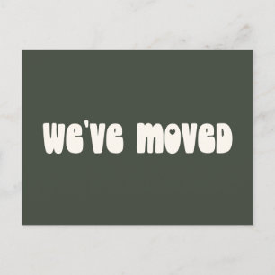 Retro-Minimalist Grün Wir sind umgezogen Neue Adre Postkarte