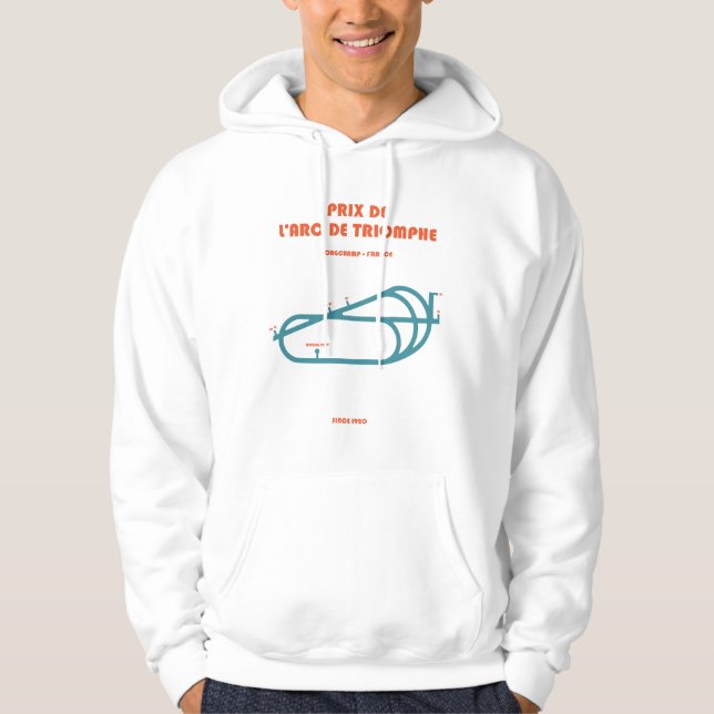 Retro Minimalist Prix L'Arc De Triomphe Print Hoodie (Vorderseite)