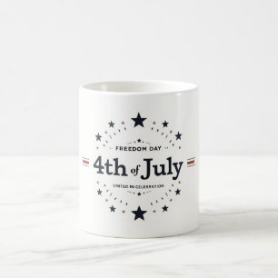 Retro Minimalistisch 4. Juli Tasse - Weiches Patri