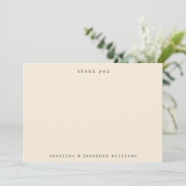 Retro Minimalistisch Cream Schreibmaschine Custom  Dankeskarte