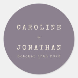 Retro Minimalistisch Dusty Lila Schreibmaschinenho Runder Aufkleber