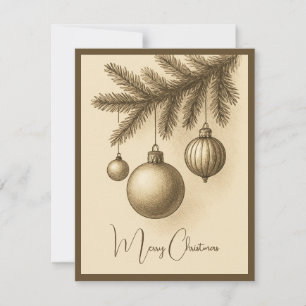 Retro Minimalistisch Elegante Niedlich Einfache Tr Feiertagskarte