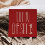 Retro Minimalistisch Frohe Weihnachten Roter Platz<br><div class="desc">Frohe Weihnachtskarte: Ein Retro-Deko inspirierte Typografie für ein minimalistisches Design mit origineller quadratischer Form.</div>