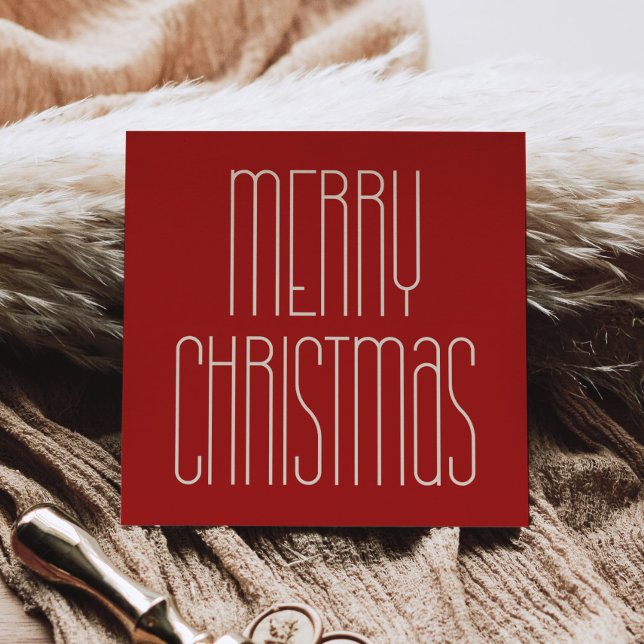 Retro Minimalistisch Frohe Weihnachten Roter Platz (Von Creator hochgeladen)