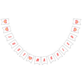 Retro Minimalistisch Just Married Newlyweds Wimpelkette