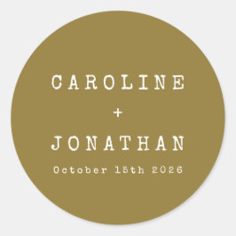 Retro Minimalistisch Ochre Schreibmaschine Custom  Runder Aufkleber