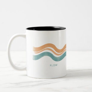 Retro Minimalistisch Wave Hoodie - Flow Pastell Li Zweifarbige Tasse