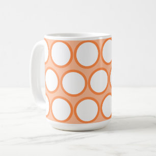 Retro-minimalistische orange-weiße Polka-Punkte Kaffeetasse