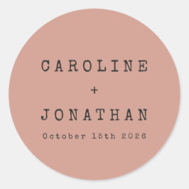 Retro Minimalistische Rose Schreibmaschine Custom  Runder Aufkleber