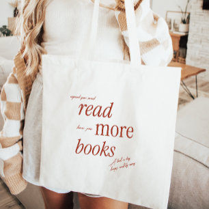 Retro Minimalistische Typografie 'Read More Books' Tragetasche