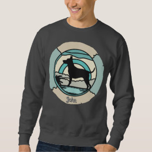 Retro Minimalistischer Hund allein am Strand Sweatshirt