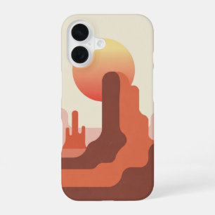 Retro minimalistischer Wüstenhügel iPhone 16 Hülle
