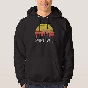 Retro Minnesota Saint Paul Skyline Vintag Urban B Hoodie