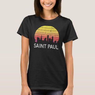 Retro Minnesota Saint Paul Skyline Vintag Urban B T-Shirt