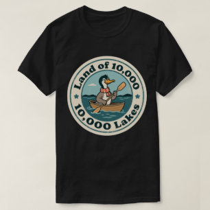 Retro Minnesota-Taucher-Vogel mit Schal und Paddel T-Shirt