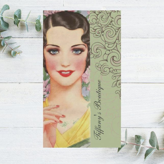 Retro Mint Green Gatsby Pariser Mode Visitenkarte (Retro Mint green great gatsby Parisian fashionista Business Card)